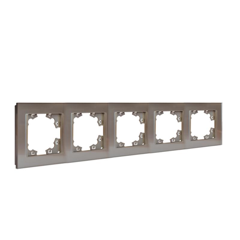 Рамка 5-м Афина стеклянная мокко UNIVersal 2288