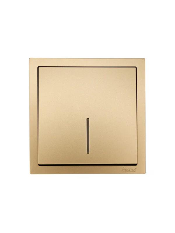 Выключатель 1-кл. с индик. СП ZIMA IP20 10А безвинт. зажим зол. LEZARD 704-3688-111QC