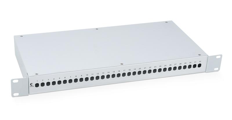 Кросс бокс оптический FO-19-32ST 19дюйм на 32 ST(FC) со сплайс-кассетой и КДЗС (без пигтейлов и проходных адаптеров) Cabeus 7934c