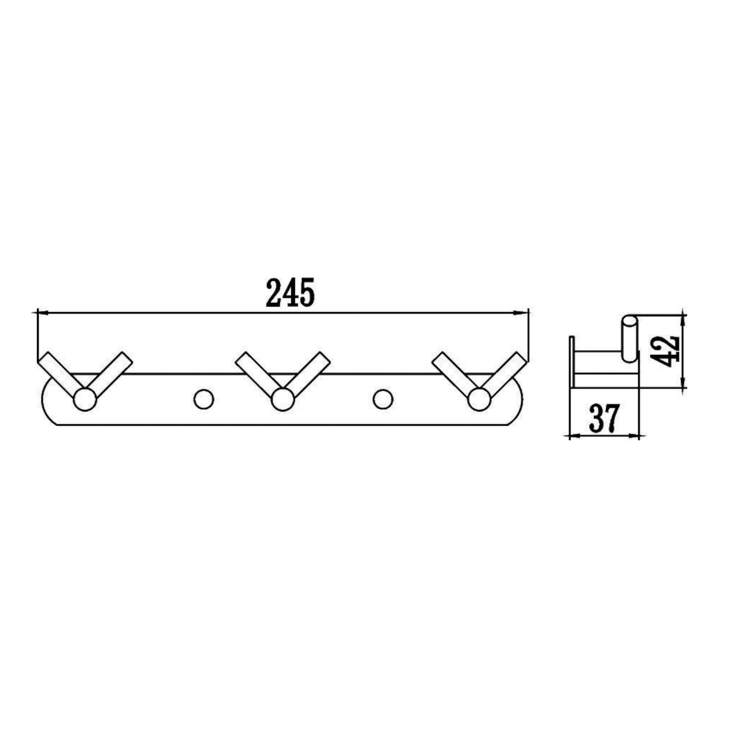 Планка с крючками Savol S-007223H, черный