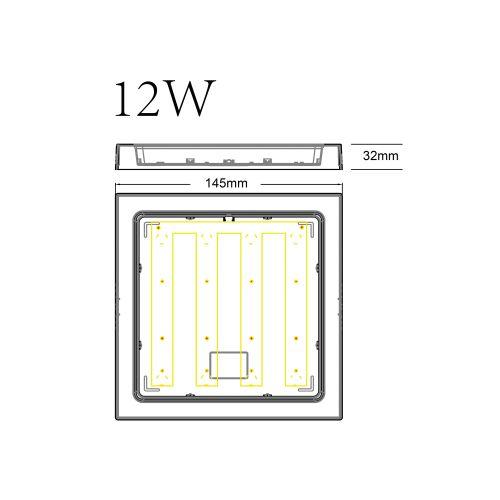 Светильник светодиодный LED 20-12-6K 12Вт 6500К накладной квадратный ЭРА Б0057452