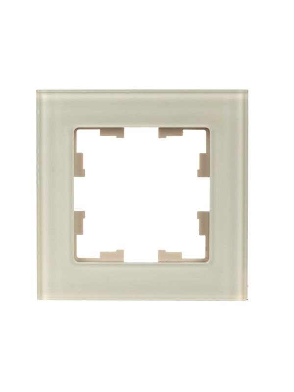 Рамка 1-м BRITE РУ-1-2-БрВа стекло ванильн. IEK BR-M12-G-K10
