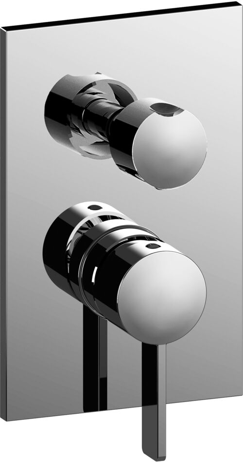 Смеситель встраиваемый для душа на 2 выхода Paffoni ROCK RO018CR встраиваемый на 2 выхода Хром