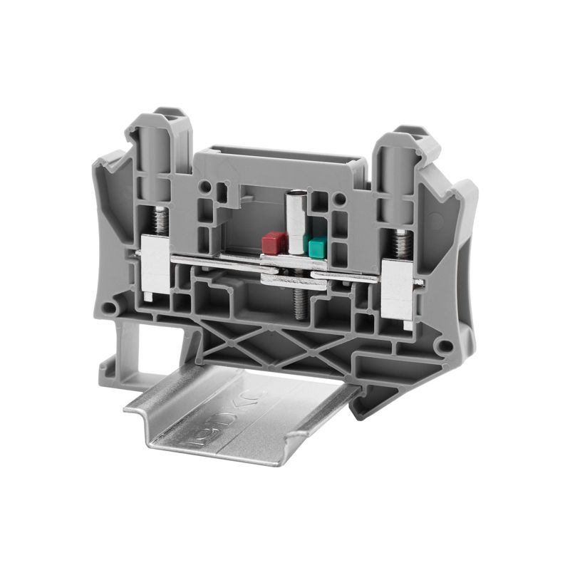 Клемма измерительная для вставных изолированных перемычек винтовой зажим; 2 точки подключения; 6кв.мм сер. DKC TUR-6-T-HV
