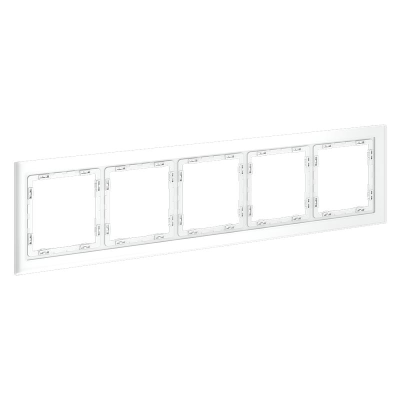 Рамка 5-м S70 стеклян. бел. матов. Voltum VLS110502