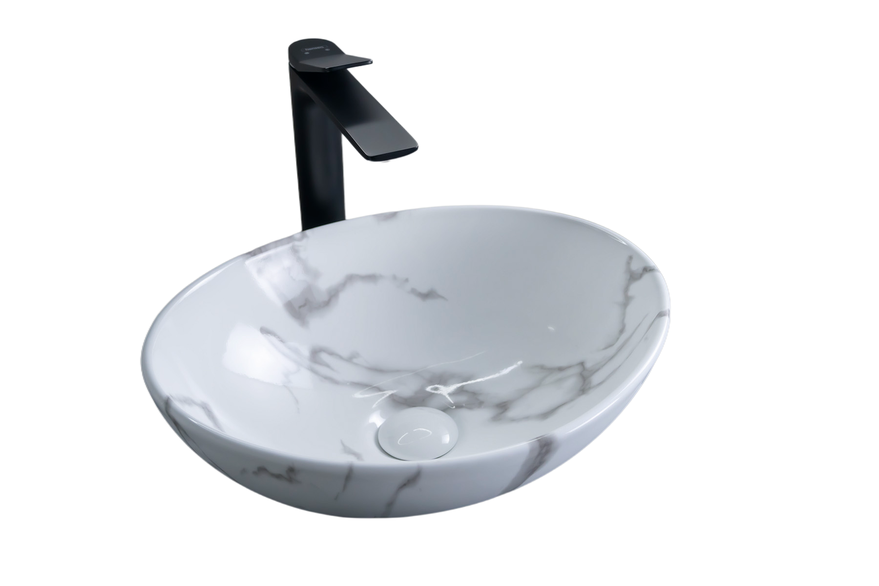 Раковина Gid Mnc138C 54473 накладная под камень глянцевая 41x34x15