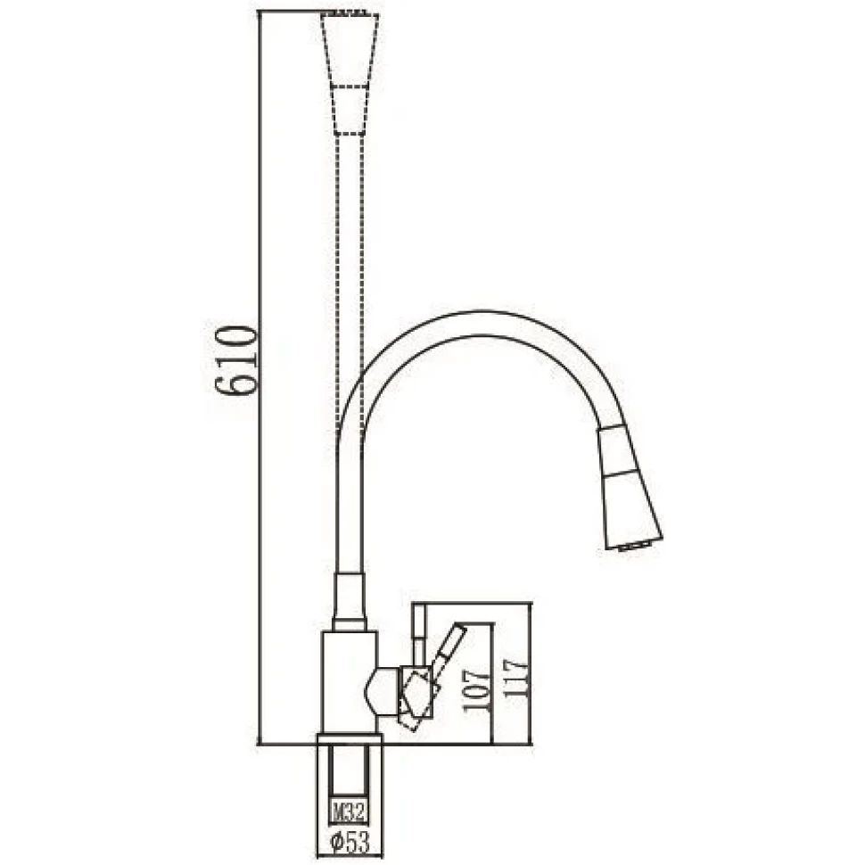 Смеситель для кухни Savol S-3002AM04, хром