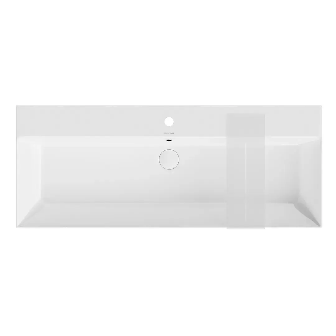 Раковина GRANDE мебельная\подвесная 120 с крепежом, белая глянцевая