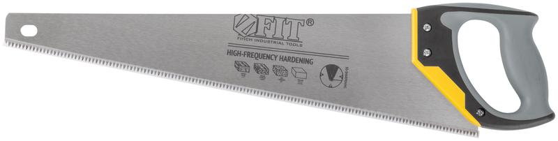 Ножовка по дереву средний каленый зуб 7 ТPI 3D заточка 3К пласт.прорезиненная ручка профи 500мм FIT 40453