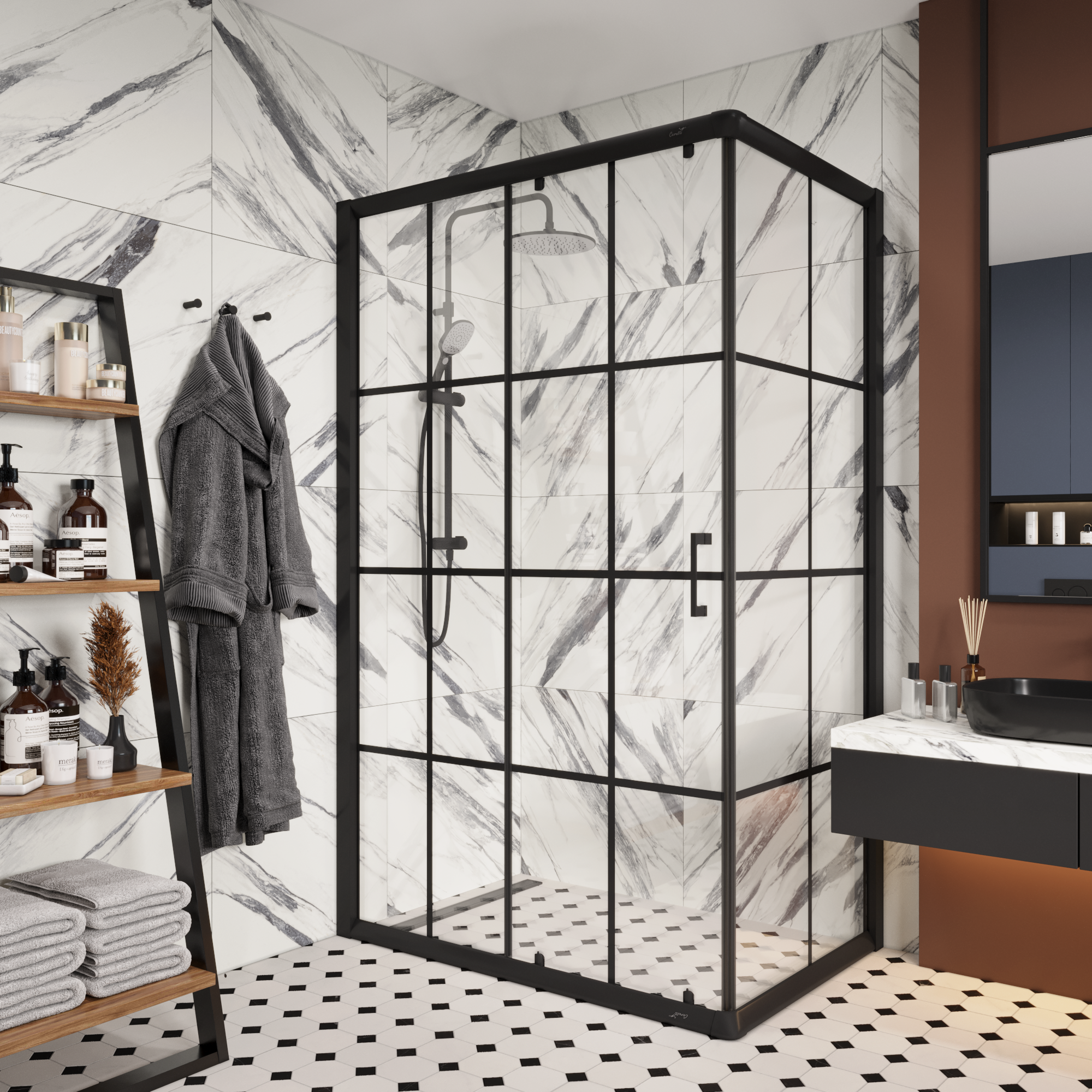 Ограждение MUZA120 душевое Ceruttispa без поддона (80x120x195)