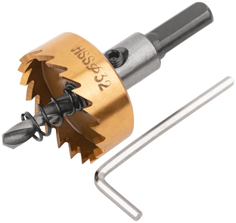 Коронка кольцевая пометаллу HSS сталь титановое покрытие 32мм FIT 36869