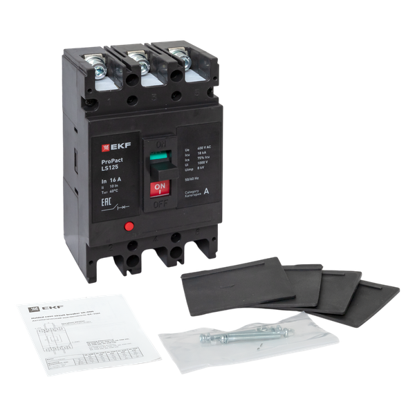 Выключатель автоматический 3п 16А 18кА LS125 ProPact EKF mccb-125-18-3-16-ls