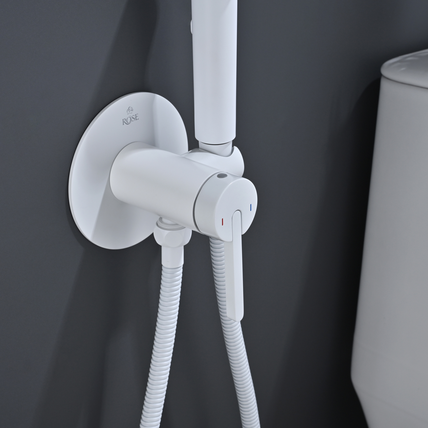 Гигиенический душ со смесителем Rose R235C, белый