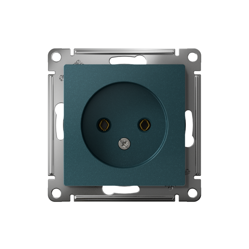 Розетка 1-м СП AtlasDesign 16А IP20 без заземл. без защ. шторок механизм изумруд SE ATN000841