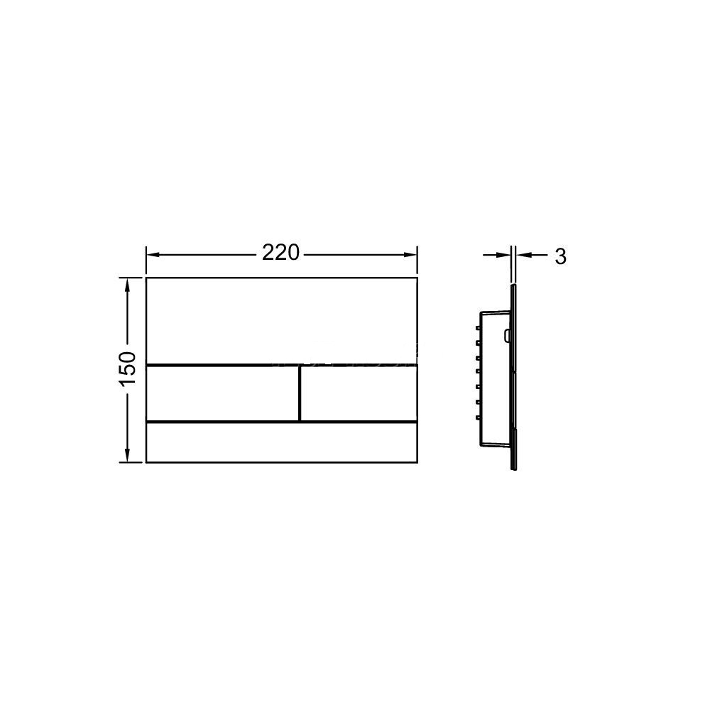 Металлическая панель смыва TECE square II 9240831 для унитаза