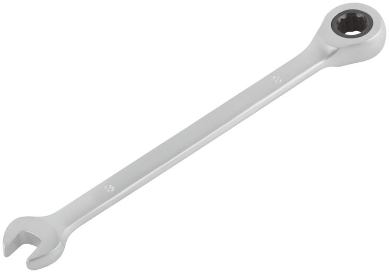 Ключ комбинированный трещоточный CrV реверсивный механизм 8мм FIT 63458