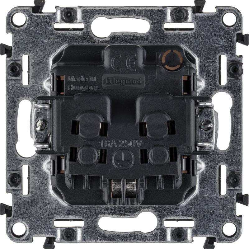 Розетка 1-м СП Valena Life 16А IP20 250В 2P+E винтов. клеммы механизм бел. Leg 753425