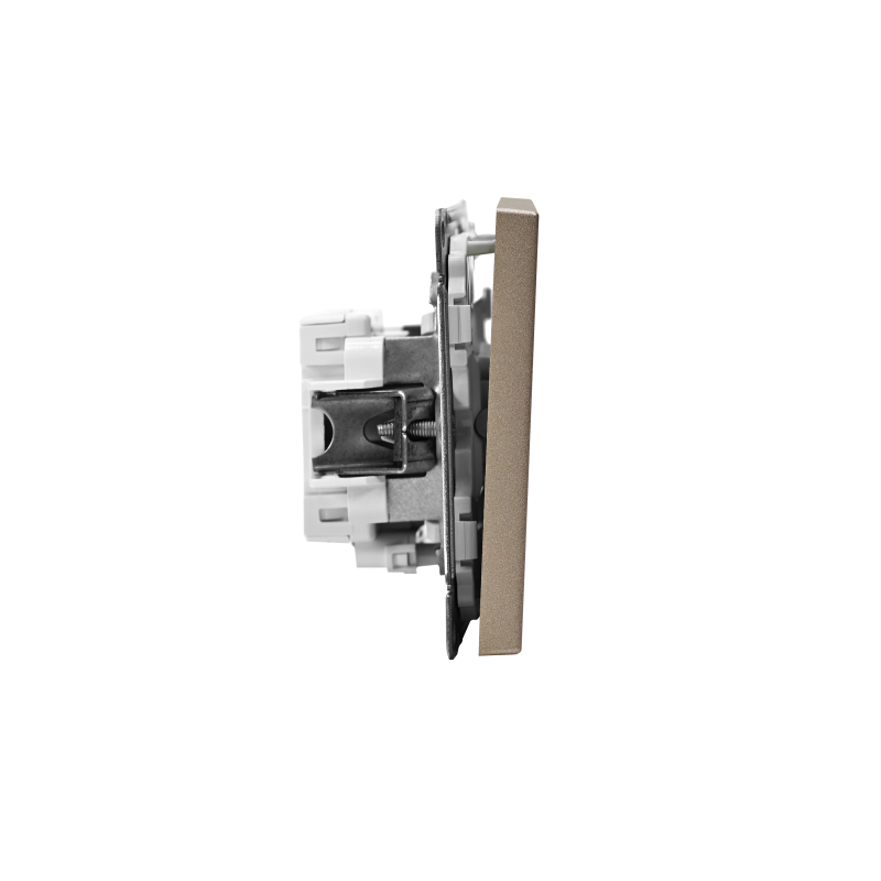 Выключатель кнопочный 1-кл. ArtGallery 10А с подсветкой механизм шампань SE GAL000516