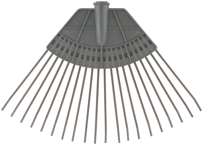 Грабли веерные пластинчатые (пластмассовая основа) 20 зубьев 310х450мм без черенка КУРС 76941