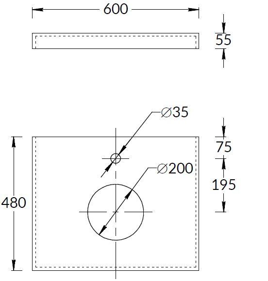 Спец. изделие декоративное из керамогранита Про Чементо 60x48, синий тёмный матовыйй