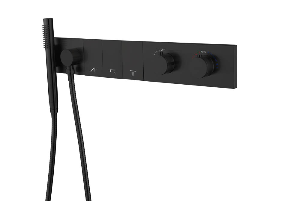 Смеситель ZODIAC THERMO с ручным душем Black