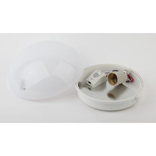 Светильник "Сириус" НБП 06-60-102 max 60Вт E27 IP54 D220 круг с фото-шумовым датчиком акуст. бел. ЭРА Б0048412