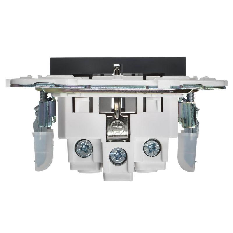 Розетка SKANDY 16А с заземл. защ. шторки SK-R04T титан IEK SK-R14-16-K48