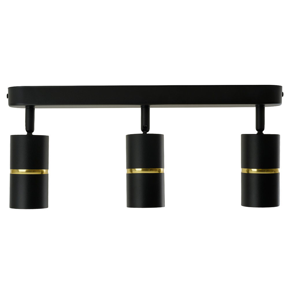 Светильник ДБО 3хGU10 без ламп наклонный черный золото