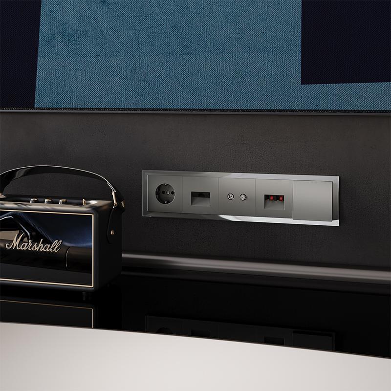 Рамка 5-м S70 стеклян. титан Voltum VLS110506