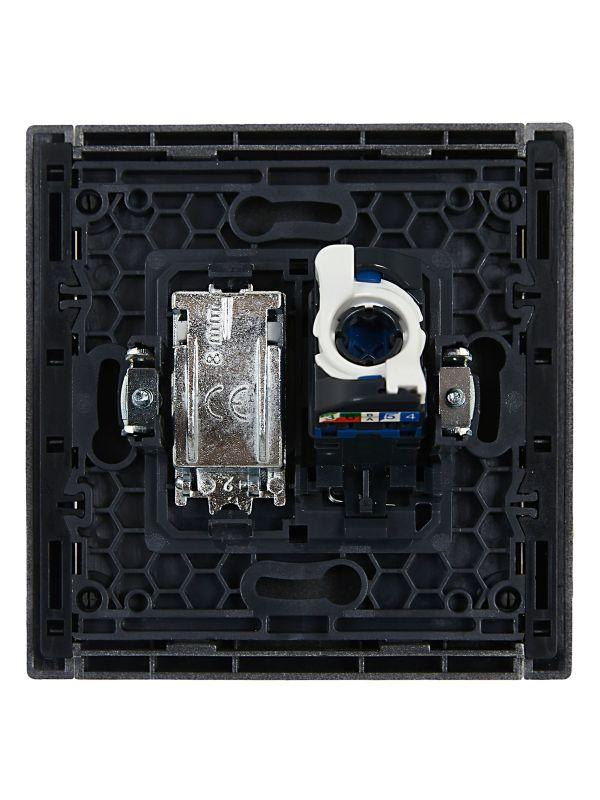 Розетка 2-м TV+RJ45 кат.6 FORTE&PIANO FP537 сталь IEK FP-AK20-2-K46