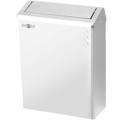 Контейнер для мусора настенный из нержавеющей стали белый 23 л. с крышкой и замком, 14079.w