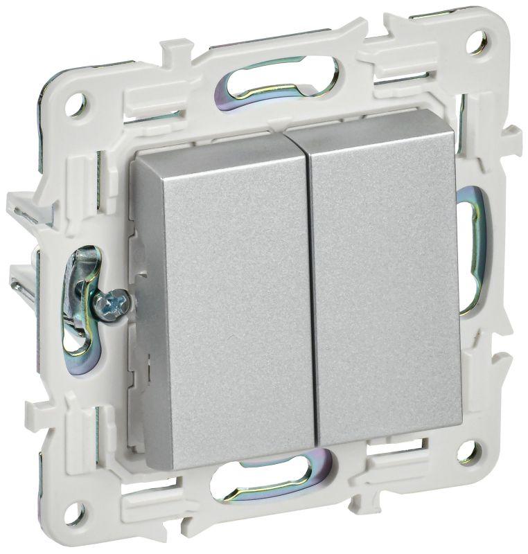 Выключатель перекрестный 2-кл. SKANDY 10А SK-V06S серебр. IEK SK-V23-0-10-K23