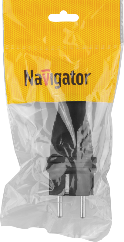 Вилка прямая 61 368 NCA-PLR02-16A-E-IP44-BL с заземл. каучук черн. Navigator 61368
