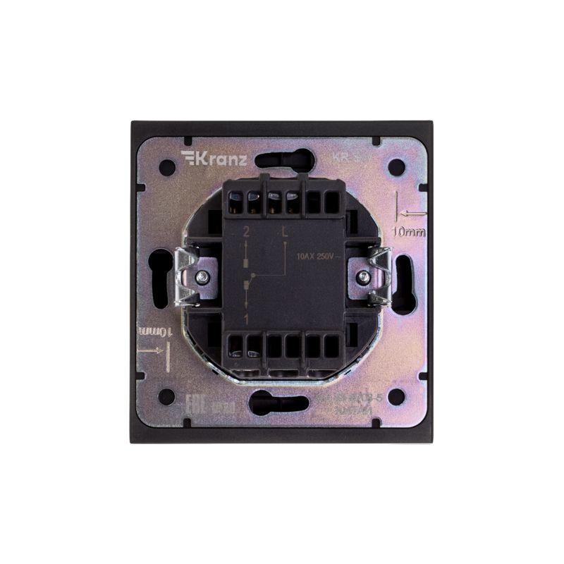 Выключатель проходной (переключатель) 1-кл. СП STRONG MIELE 10А антрацит Kranz KR-78-0708-5