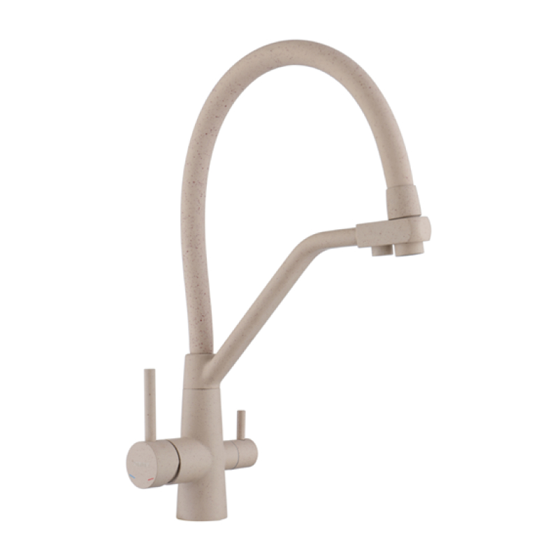 Смеситель для кухни с подключением к фильтру Fmark FS0662-S, песочный