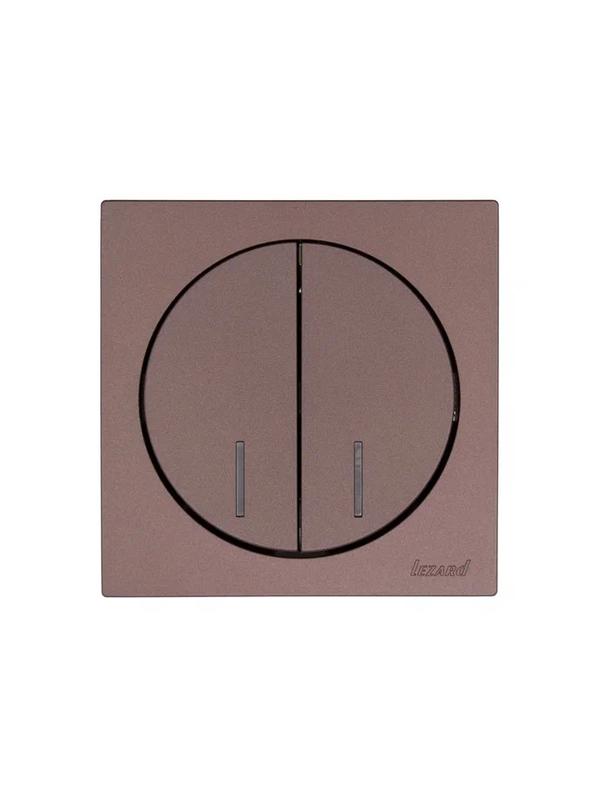 Выключатель 2-кл. СП OSEN 10А IP20 с подсветкой механизм шоколад LEZARD 743-7388-112