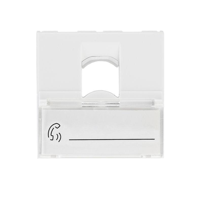 Вставка Mosaic 45х45 на 1 порт с прозр. шторкой и увеличенным окном маркировки бел. Rexant 03-0161