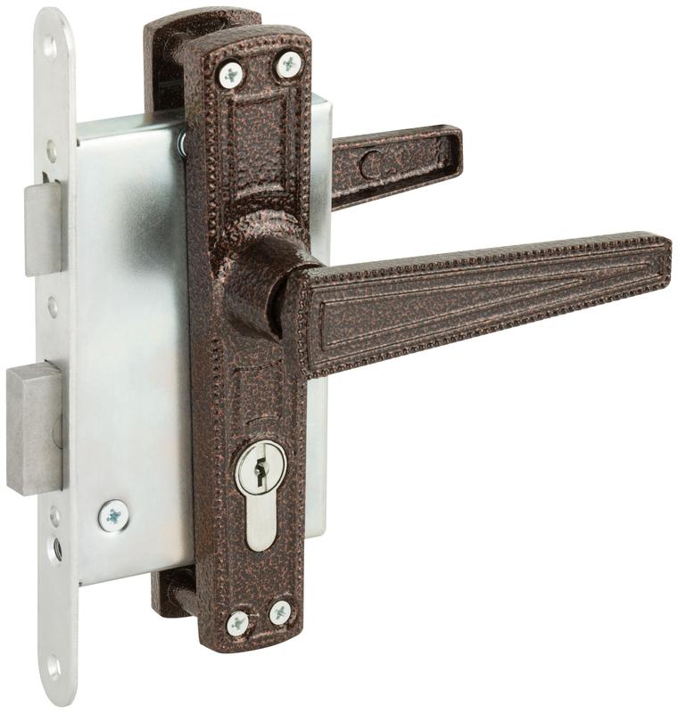 Замок врезной с ручками "Зенит" ЗВ4-3.01 медь 67000