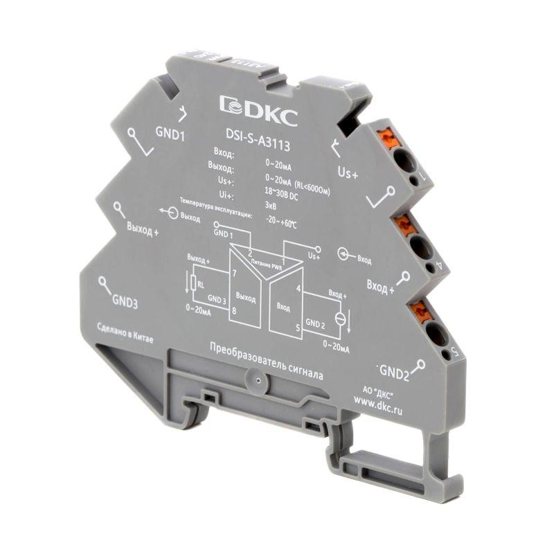 Преобразователь сигнала DSI 6.2мм 1 вход 0-20мА 1 выход 0-20мА DKC DSI-S-A3113
