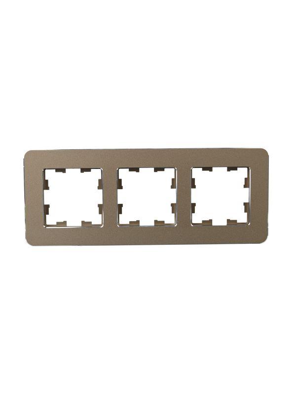 Рамка 3-м BRITE РУ-3-1-Бр метал. латунь RE IEK BR-M32-M-01-K49