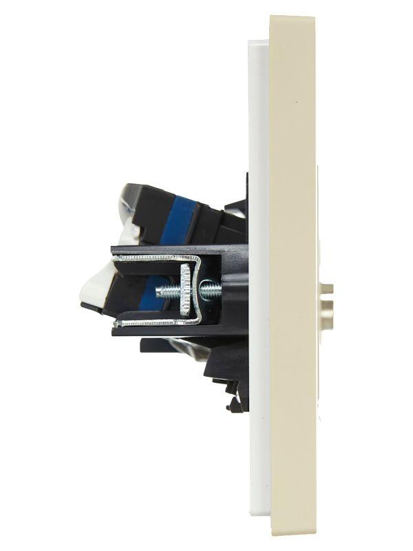 Розетка 2-м TV+RJ45 кат.6 FORTE&PIANO FP437 ваниль IEK FP-AK20-2-K10