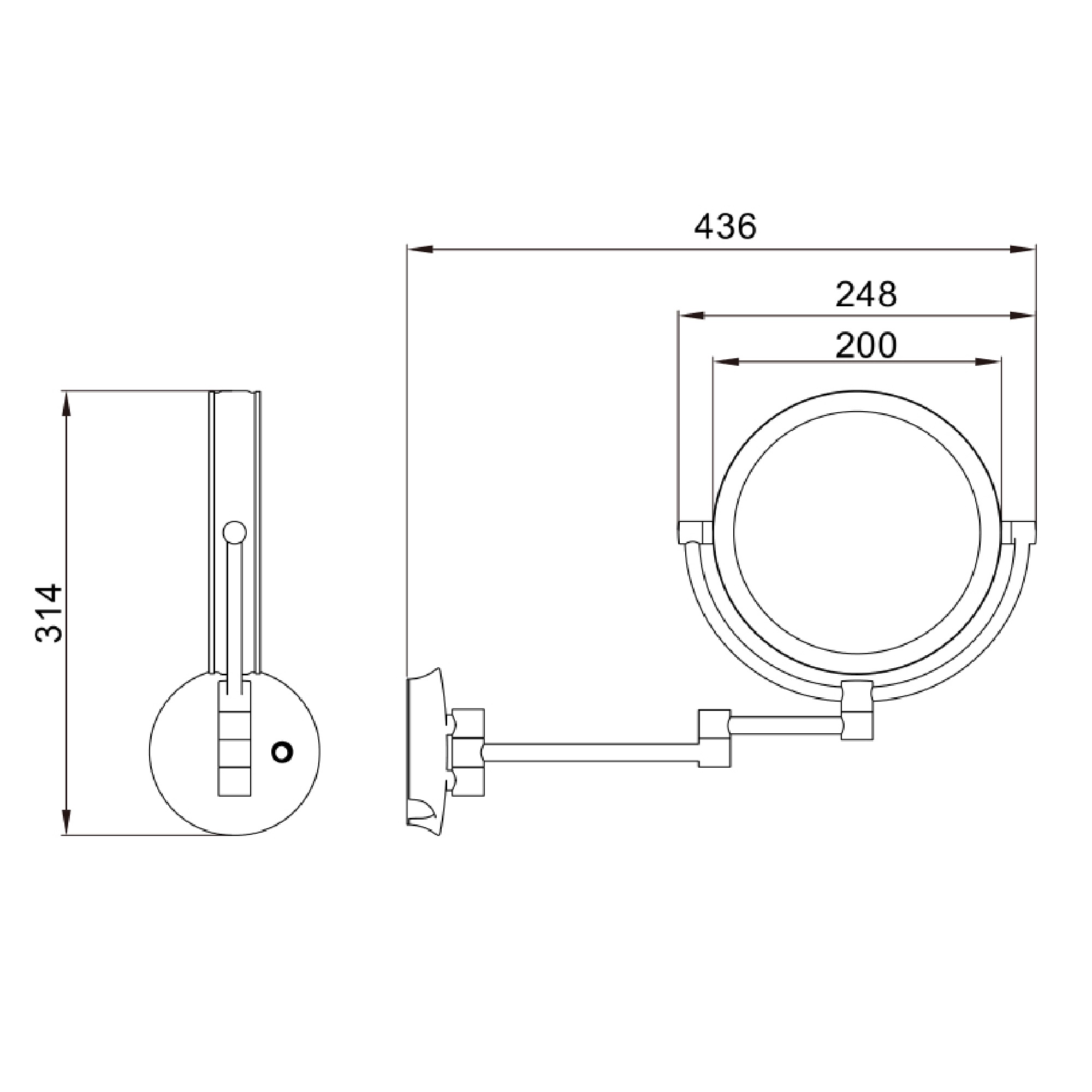 Зеркало косметическое с подсветкой JAVA S-M222W, белый