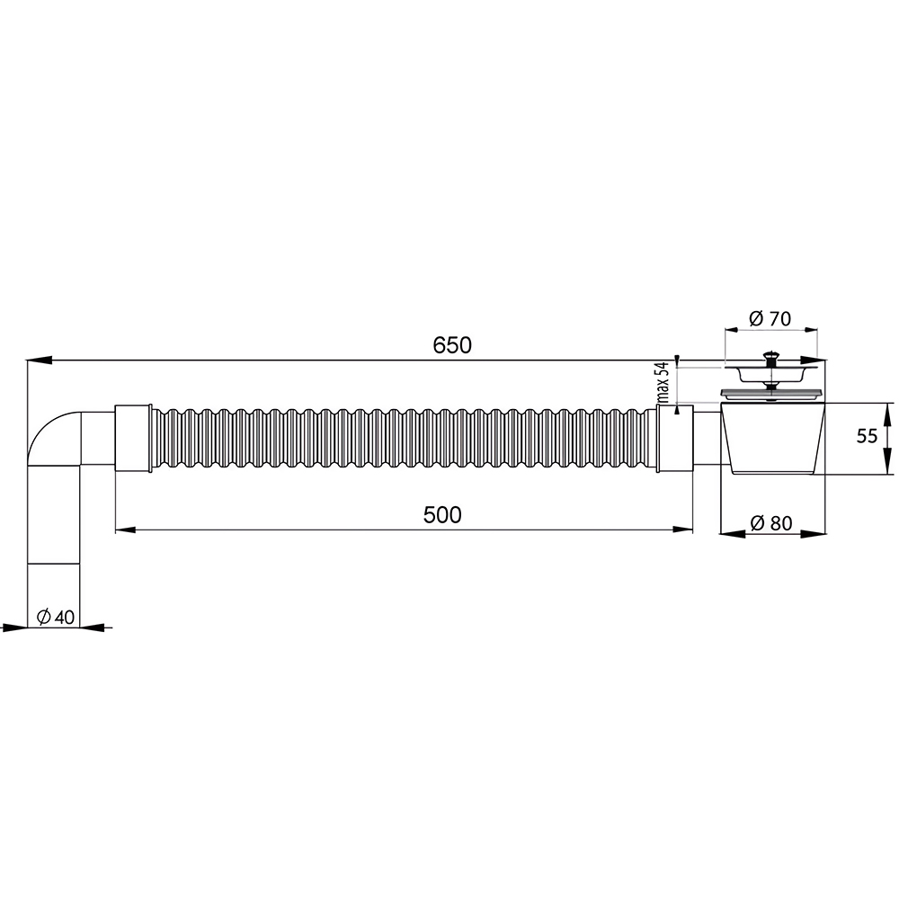 Сифон компактный для раковины BETTOSERB