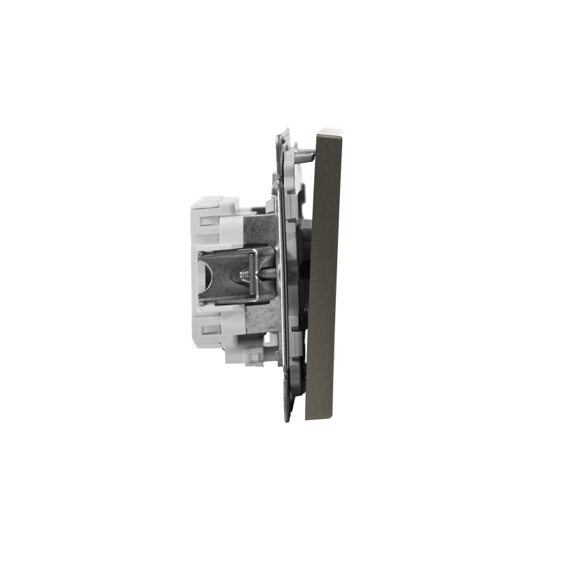 Выключатель кнопочный 1-кл. ArtGallery 10А с подсветкой механизм мокко SE GAL000616