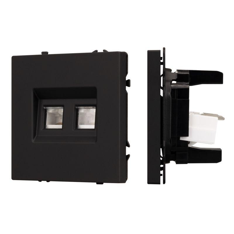 Механизм сдвоенной компьютерной розетки SCT-NOBE-MPC2-SFPL-BK RJ-45 CAT6 Arlight 054313