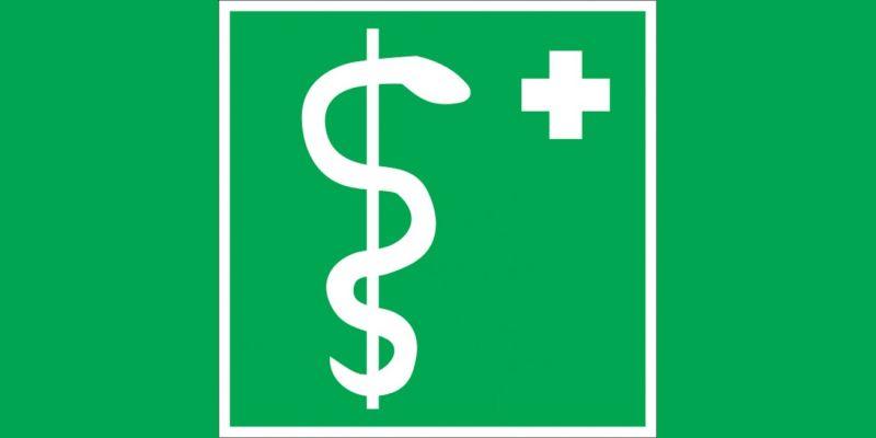 Знак "МЕДПУНКТ" 180х90мм для аварийно-эвакуационного светильника Compact VARTON V5-EM04-60.004.015