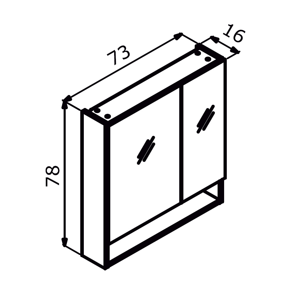 Зеркальный шкаф ORKA Knidos 75 Legnano