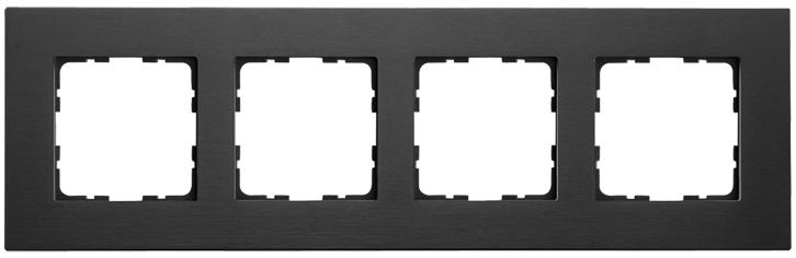 Рамка 4-м G-Metal метал. алюм. черн. Black Jasmart G1004AB