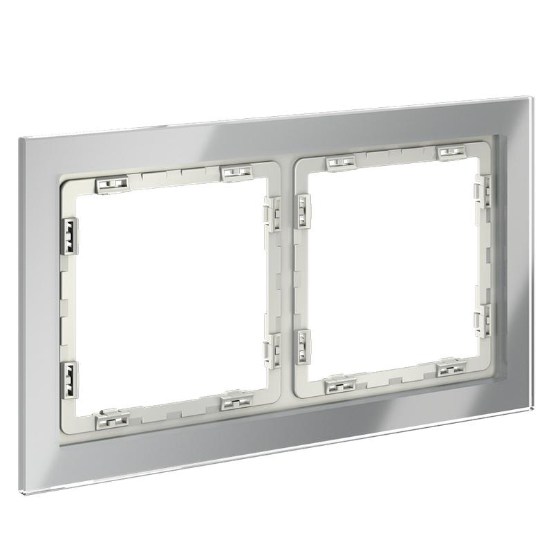 Рамка 2-м S70 стеклян. сталь Voltum VLS110205