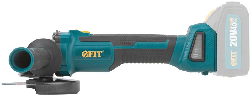 Машина шлифовальная угловая аккумуляторная бесщеточная 20В 3500-8500об/мин; КлК 125мм; 2 частоты вращения; без АКБ FIT 79914